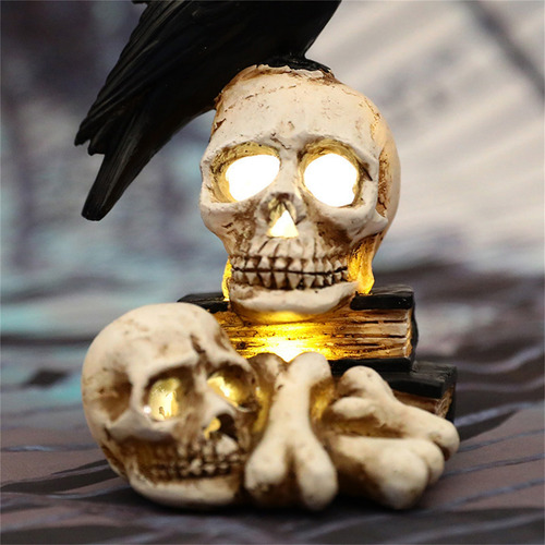 Farol W Night Light Para Halloween Con Forma De Calavera Y C