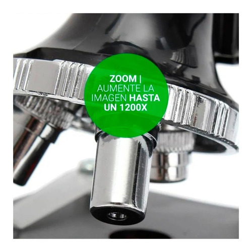 Set Microscopio 1200x + Kit Accesorios 28 Piezas Con Maletín