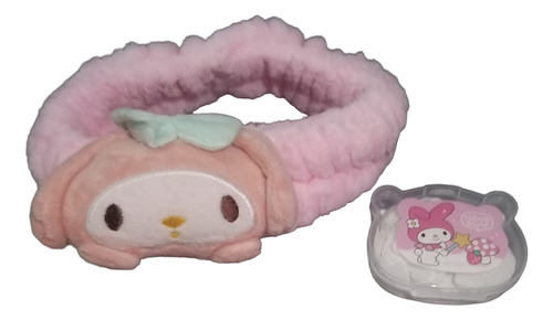 Diadema De Maquillaje Mas Láminas Jabón Kuromi Pompompurin Rosa My Melody