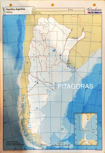 Mapa Argentina Politico Nro 5 Block X 20 Unidades