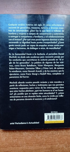 La Humanidad Frente A La Barbarie Muchnik Ariel