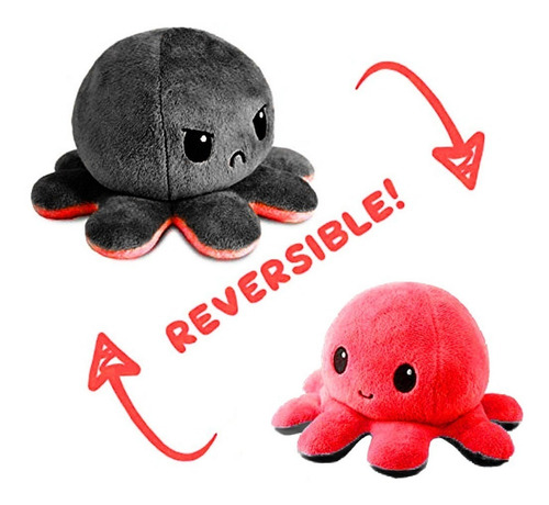 Pulpo - Pulpito De Peluche Reversible De Doble Cara