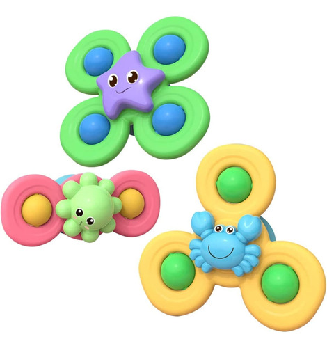 Juguetes Giratorios Pack X3 Spinner Con Ventosas Para Bebés