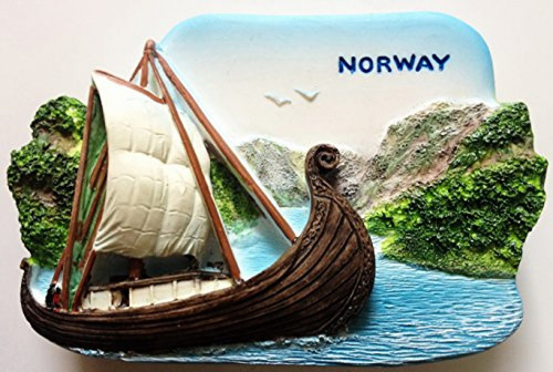 Imanes De Nevera Barco Vikingo Noruega Resina 3d Nevera Neve