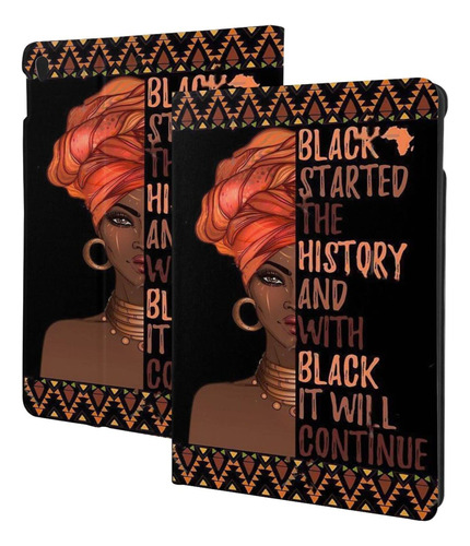 Historia Mujer Negra iPad Africano Funda Cuero 10  Carcasa