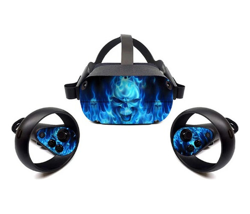 Skin Para Oculus Quest Vr2 Fuego Azul