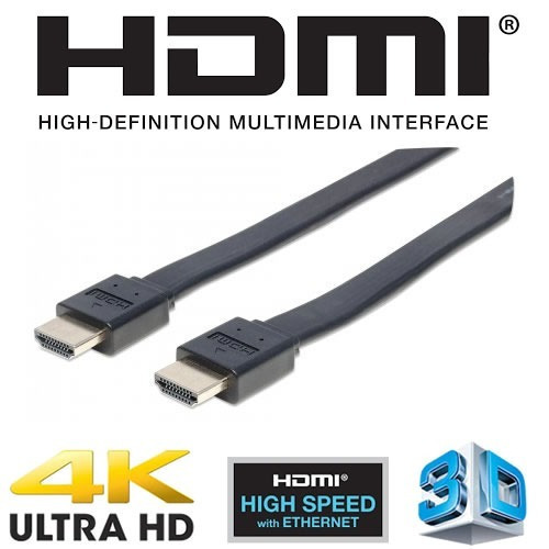 Cable Hdmi 4k Plano Full Hd Blindado Hec Arc 3d 4k, 3mts