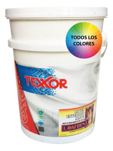 Latex Exterior Impermeabilizante Muros 20lts Colores Texxor