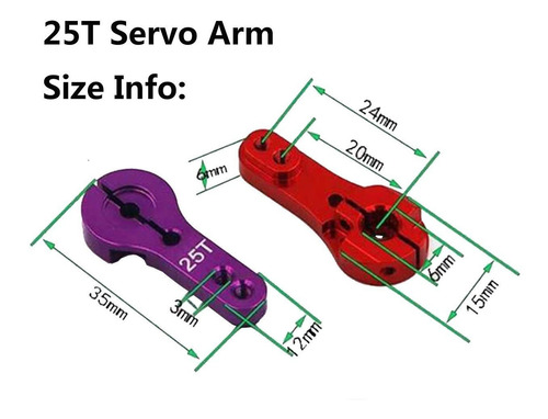 Sharegoo 5pcs 25t Aluminio Servo Horns M3 Roscas Del Brazo D