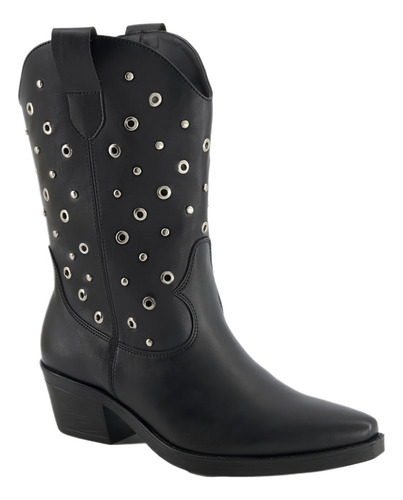 Bota Primaria Ve1039573 Fresco Liso Tacon Ancho Tachas
