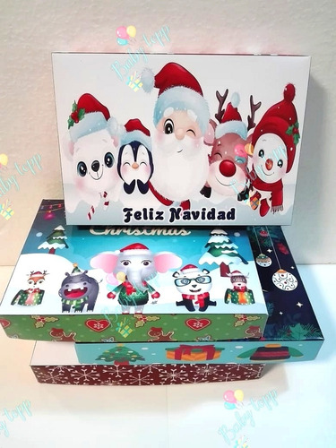 Kit Imprimible Navidad Cajas Rectangular. Envío Gratis 