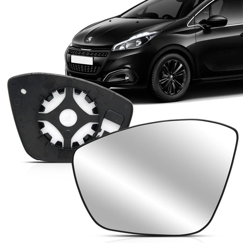 Par Lente Espelho Retrovisor Com Placa Peugeot 208 13 A 16