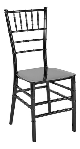 Flash Furniture Silla Chiavari Apilable De Resina Negra Her.