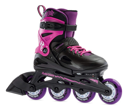 Fury Girl's Adjustable Fitness Inline Skate,black And Pink, 