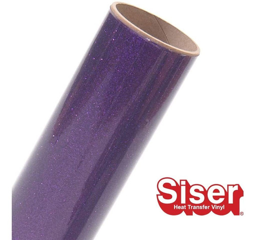 Imagen 1 de 10 de Vinilo Textil Termotransferible Glitter 30 X 100 Cm Violeta
