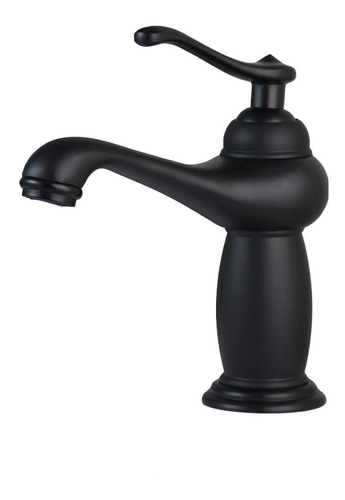 Grifo Monomando Negro Satinado Chico Para Lavabo Lampara 