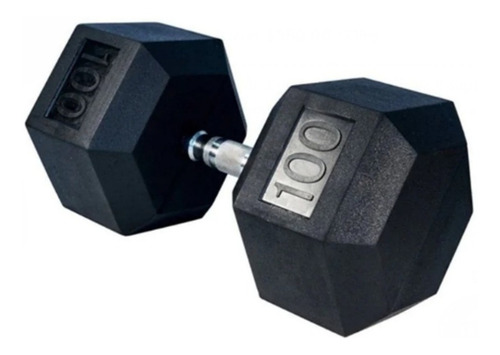 Mancuernas Para Ejercicio Par De Pesas Hexagonales Gym 100lb Color Negro