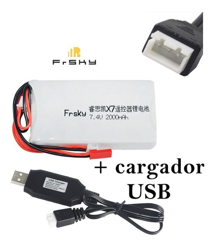 Batería Lipo 7.4v Con Cargador Usb 