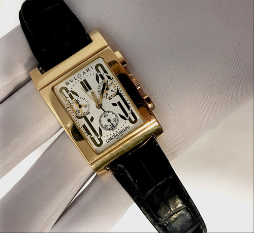 Bulgari Rettangolo De Ouro Amarelo Chronograph , Completo !!