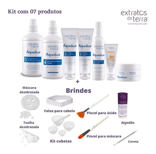 Kit Limpeza De Pele Aquaface Extratos 7 Produtos + Brindes