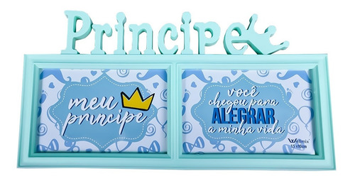 Imagem 2 de 3 de Porta Retrato Príncipe Princesa Horizontal 15x10 Cm Infantil