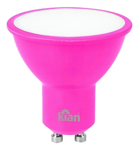 Lâmpada Dicroica Led Mr16 Base 4w Rosa Base Gu10 Bivolt Kian Cor da luz ROSA - 10656 110V/220V