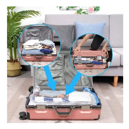 Pack Bolsas Al Vacío 70x100cm Reutilizables Ahorra Espacio