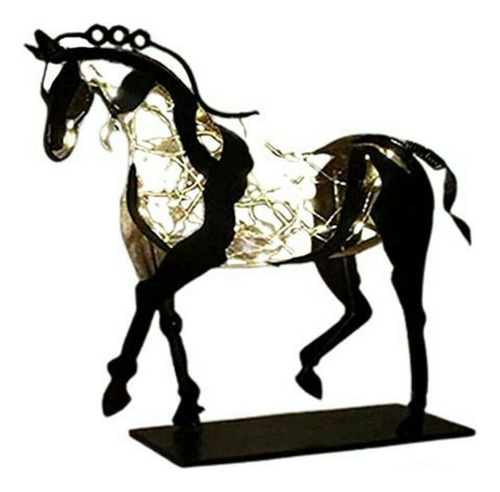 Escultura Rústica De Caballo Adonis De Metal Decorativa Para