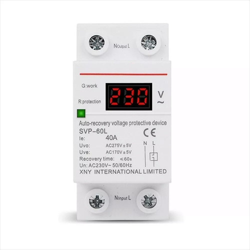 Relé Protección Sobre Y Bajo Voltaje 230v, 40a, 60s, Svp60l