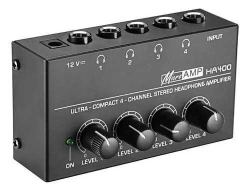 Amplificador De Audífonos 4 Canales Ha400 Powerplay 123