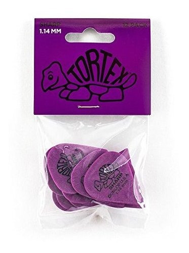 Dunlop 412p1.14 Tortex Filoso, Purpura, 1.14 Mm, Paquete De