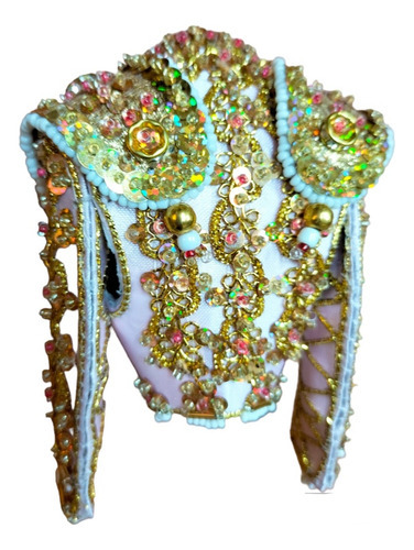 Casaquita De Torero Miniatura Color Palo De Rosa Y Oro