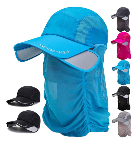 Sombrero De Pescador Con Protector Solar Negro