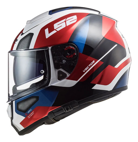 Capacete Ls2 Ff397 Vector Automat White Red