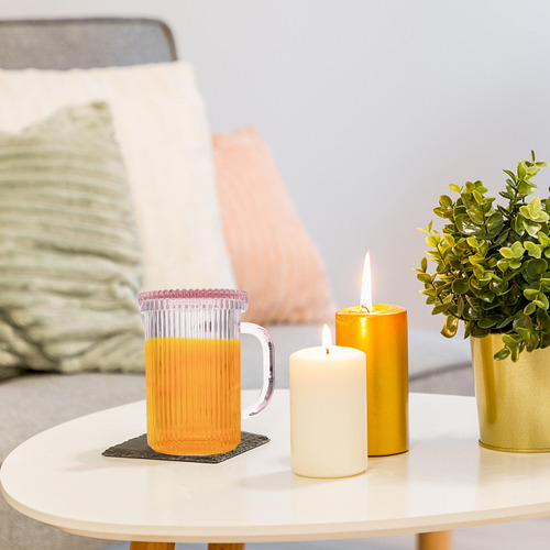 Taza Con Rayas De Vidrio, Tazas De Vidrio Con Diseño De Raya