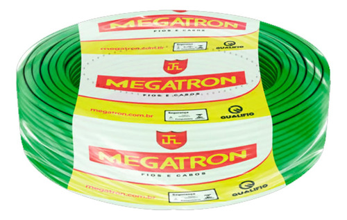 Cabo 6mm Flexivel 70 Metros Megatron Rolo De Fio 6mm 70m Cobertura Verde-escuro