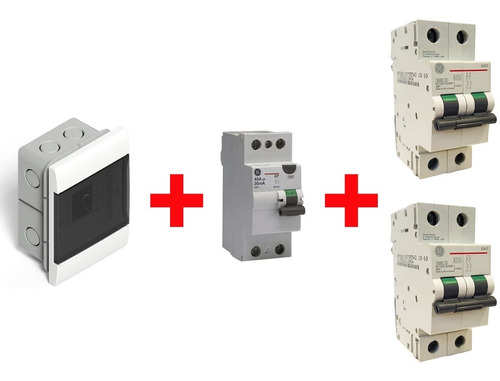 Kit Instalación Domiciliaria 2termicas + Disyuntor + Caja Ge