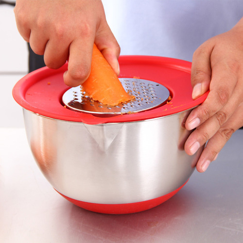 Cuencos Para Mezclar De Acero Inoxidable Con Tapas Y Engrana