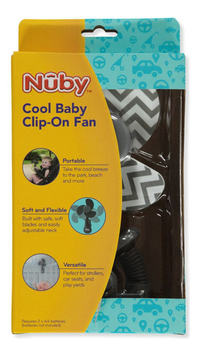 Nuby Ventilador Con Clip Para Cochecito De Bebé, Color Gris