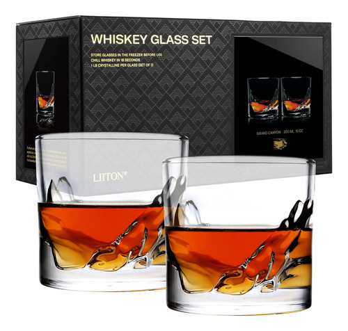 Juego De 2 Vasos De Cristal Bourbon Whiskey Del Gran Ca...