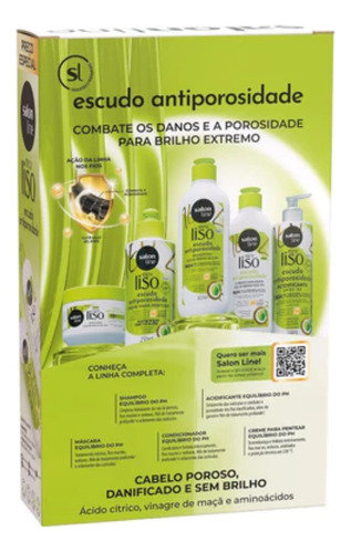 Kit Shampoo Condicionador Antiporosidade Meu Liso Salon Line