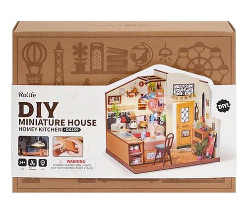 Puzzle 3d - Casa Miniatura Homey Kitchen - Diy