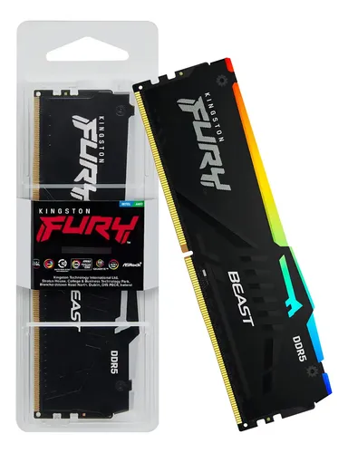 Memoria Kingston Fury Beast, Rgb, 8gb (1x8gb), Ddr5 6000mhz