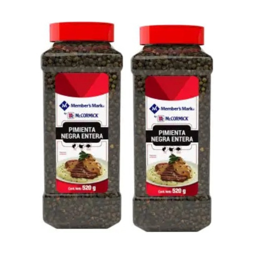 Pimienta Negra Entera Member's Mark De 520 G - 2 Frascos