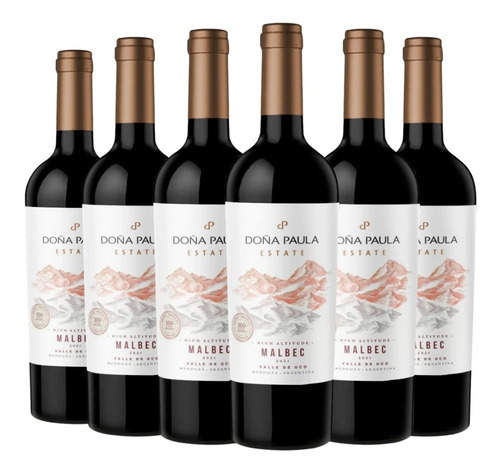 Imagen 1 de 10 de Vino Doña Paula Estate Malbec Cosecha 2021 Caja X 6 X 750ml.