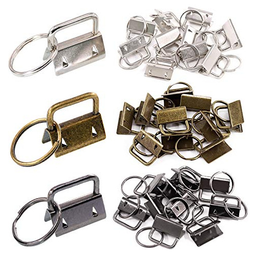 45pcs 3 Colors 1 Inch/ 25mm Key Fob Hardware With Key R...