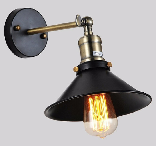 Arandela Industrial Preto Vintage Retro Luminária Decoração