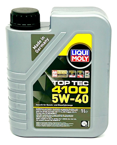 Aceite Motor Liqui Moly 5w40 Top Tec 4100 1 Litro