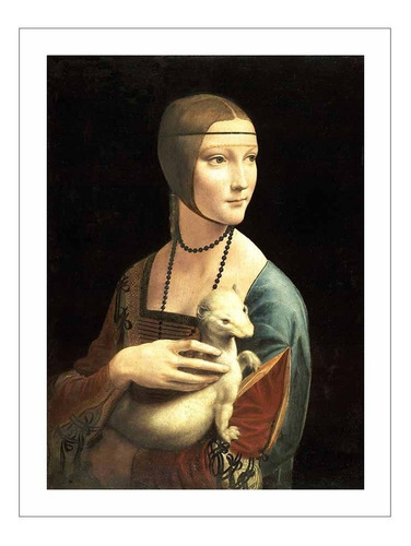Lamina Fine Art Dama Del Arminio Da Vinci 40x50 M Y C