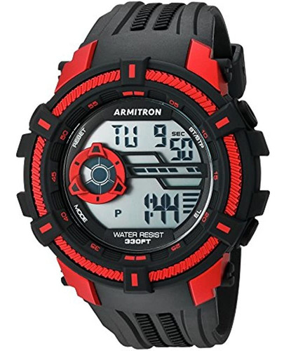 Reloj Cronógrafo Digital Acentuado Rojo Armitron Sport 40 /